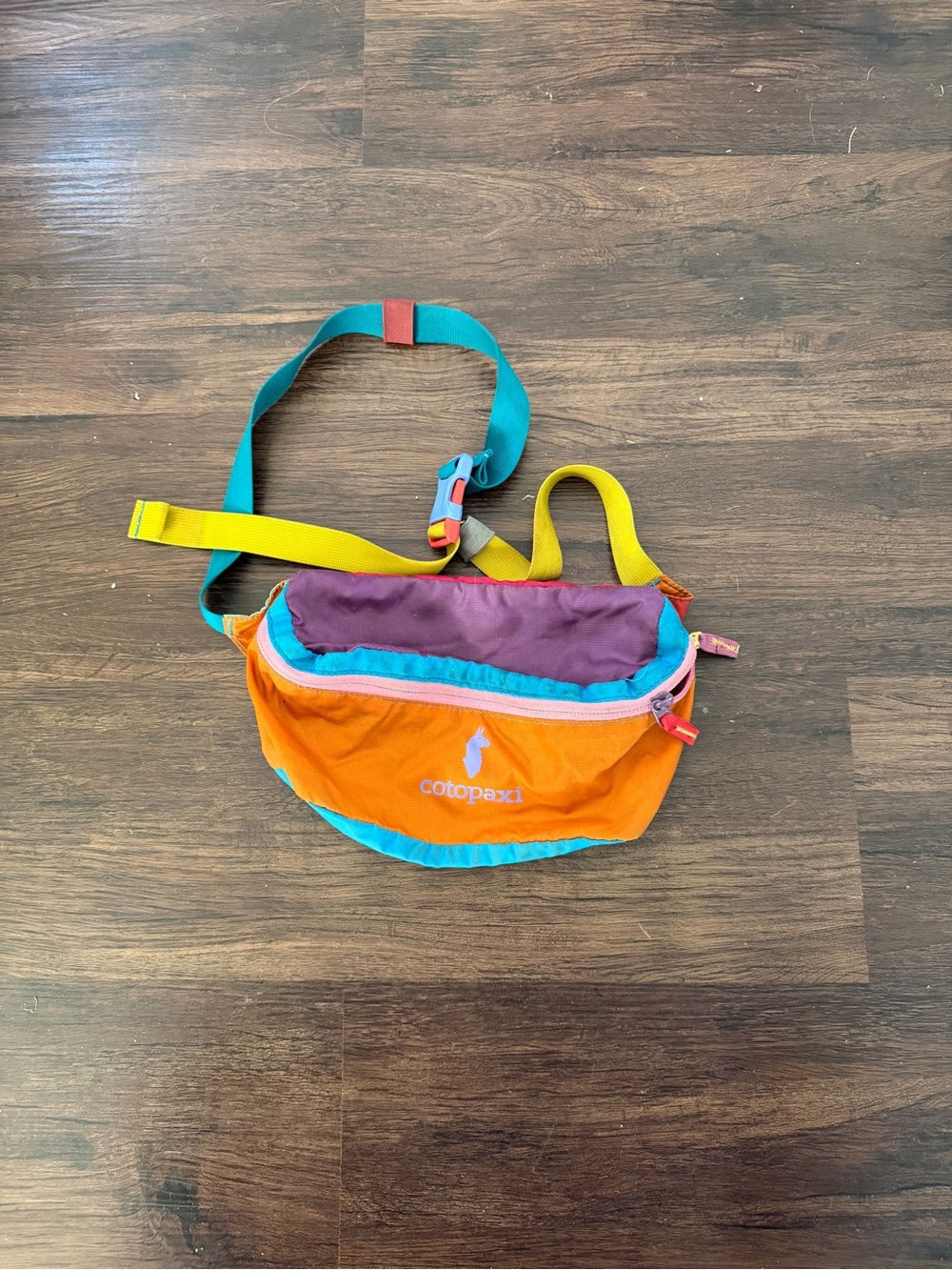 cotopaxi Orange Purple Teal Colorblock Crossbody Sling